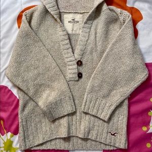 HOLLISTER tan/beige acrylic wool hoodie sweater